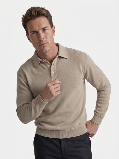 Canyon Mist Long Sleeve Polo Shirt – Cross & Crown