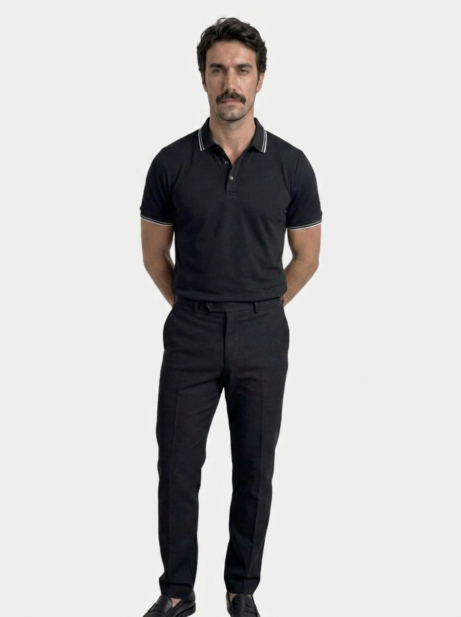 Obsidian Trim Polo – Cross & Crown