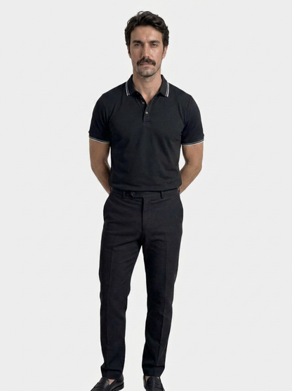 Obsidian Trim Polo – Cross & Crown