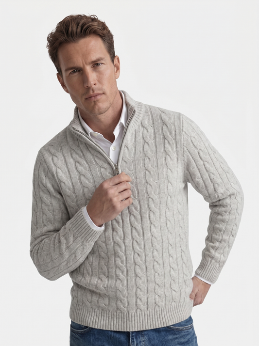 Essential Half Zip Curve Sweater - Cross & Crown