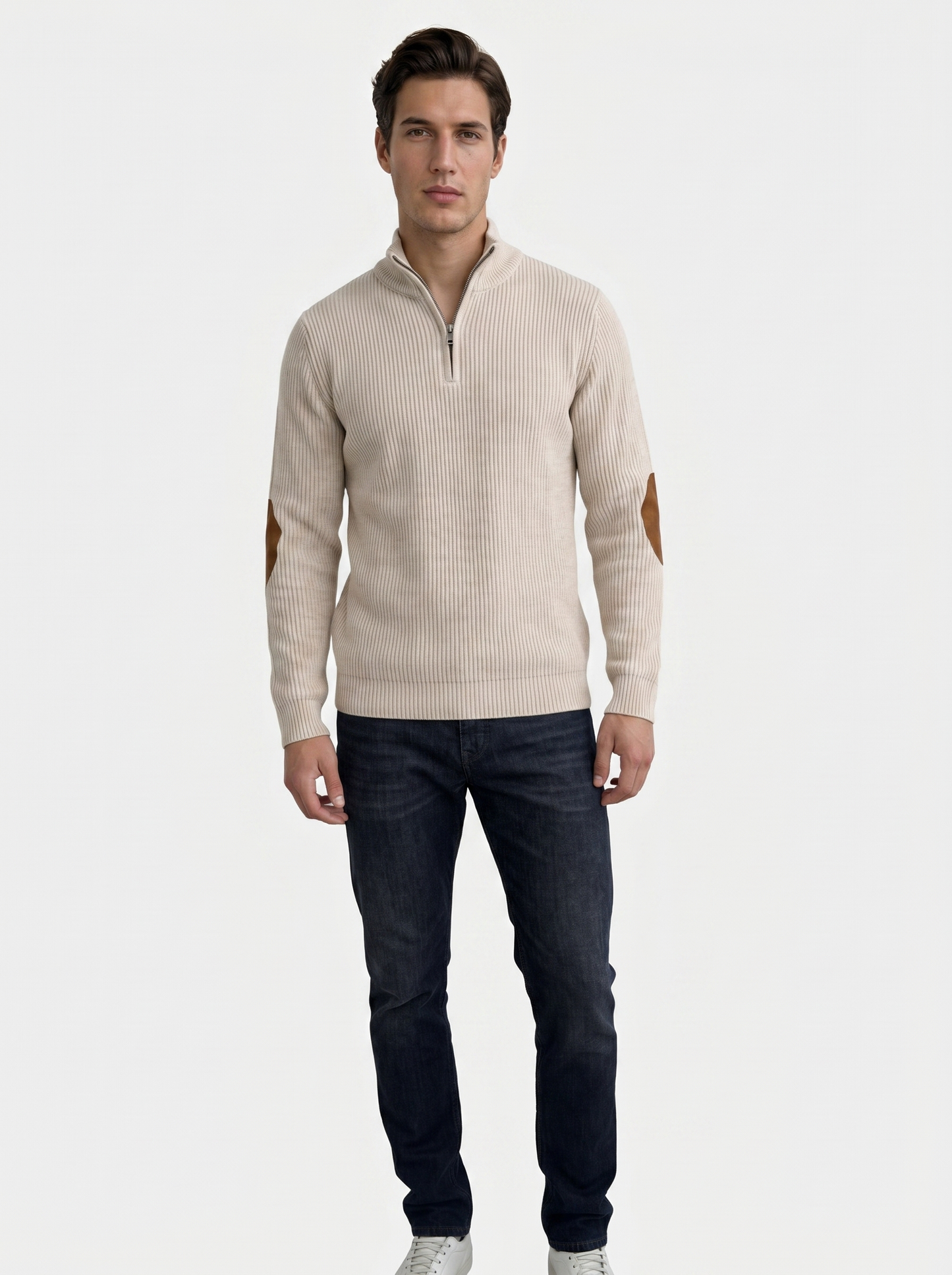 High Collar Quarter Zip Corduroy Pullover - Cross & Crown