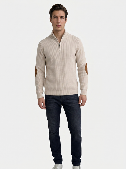 High Collar Quarter Zip Corduroy Pullover - Cross & Crown