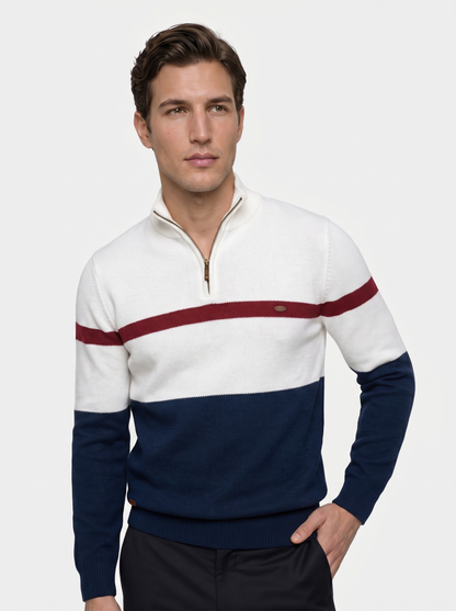 Quarter-Zip Jumper Sweater - Cross & Crown