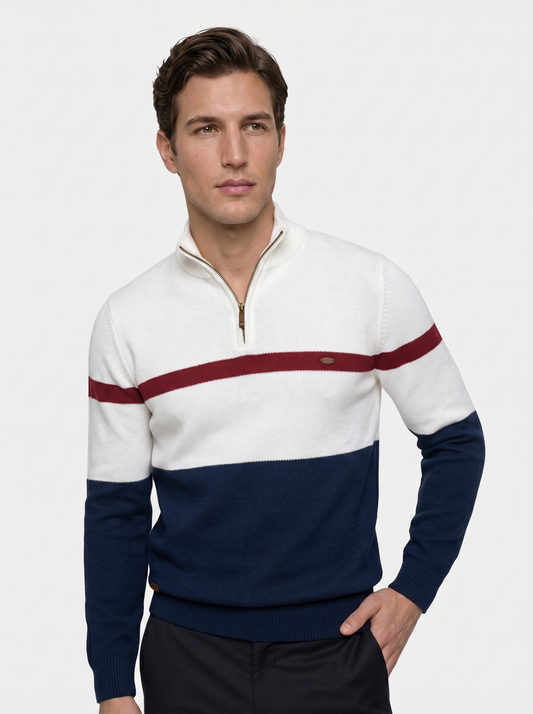 Quarter-Zip Jumper Sweater - Cross & Crown