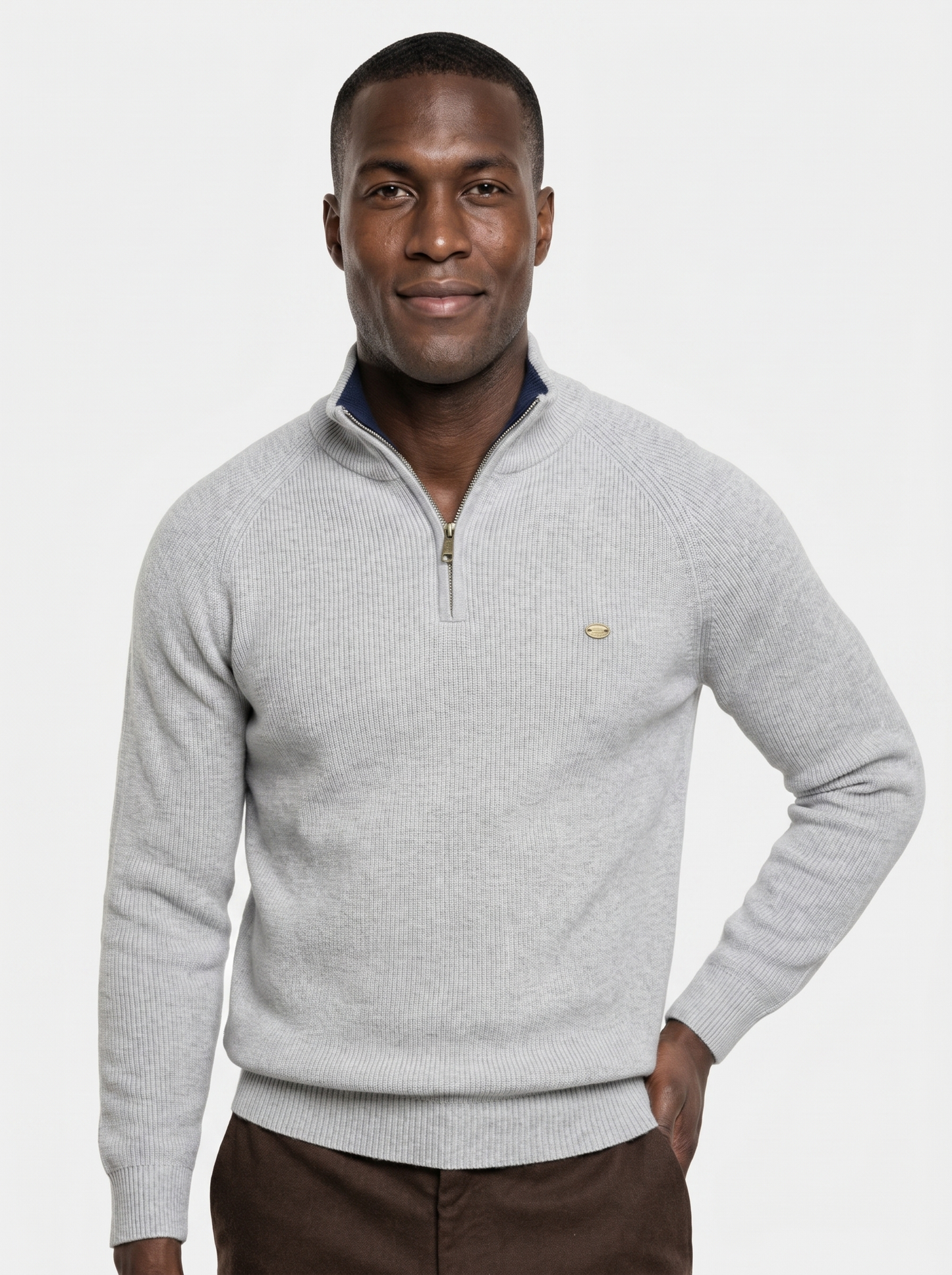 Elegant Quarter Zip Sweater - Cross & Crown