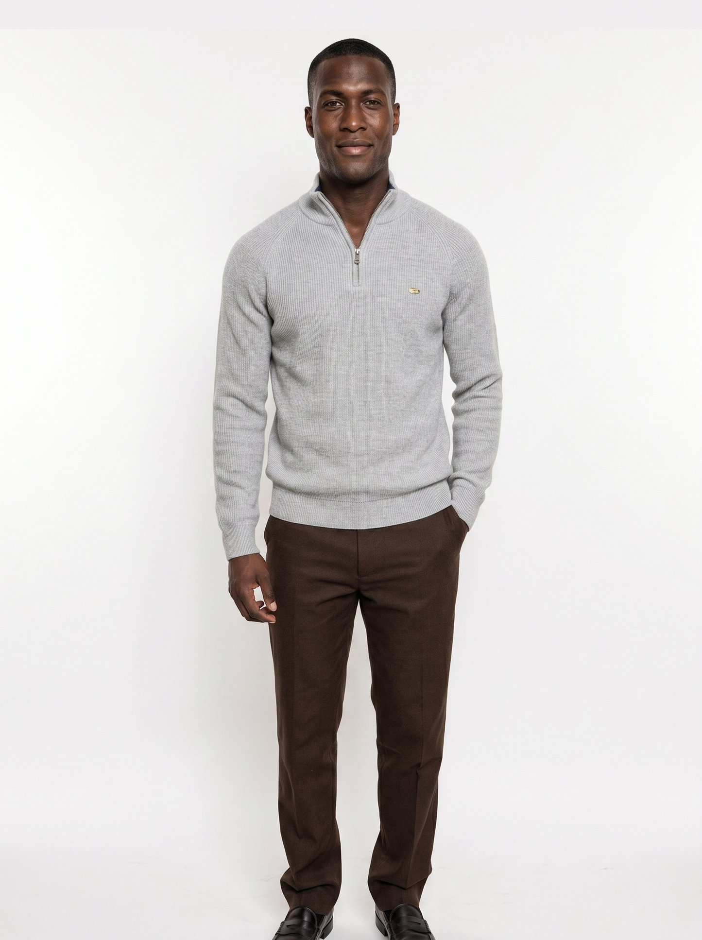 Elegant Quarter Zip Sweater - Cross & Crown