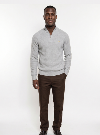 Elegant Quarter Zip Sweater - Cross & Crown