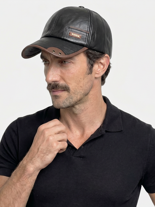 Rustic Crown Leather Cap  - Cross & Crown