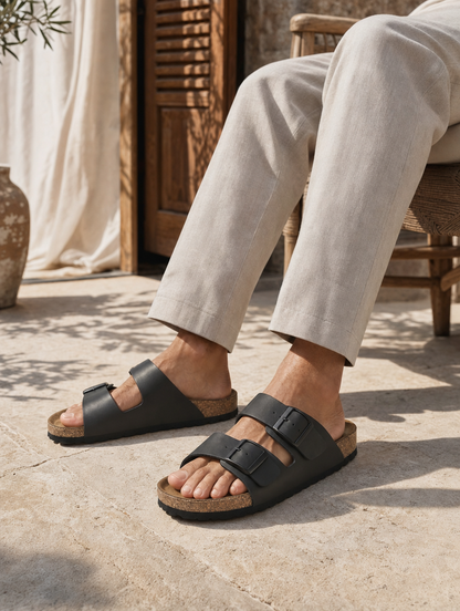 Continental Twin-Buckle Sandals - Cross & Crown