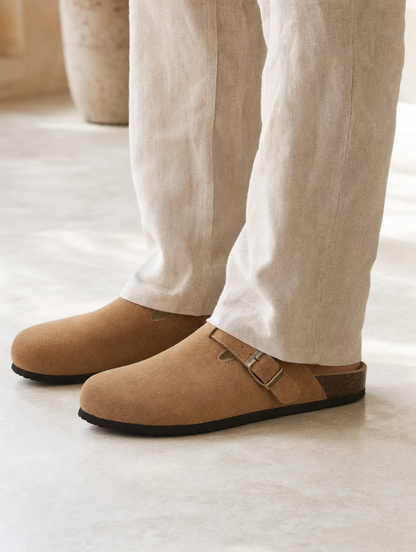 Bavarian Artisan Suede Clog - Cross & Crown