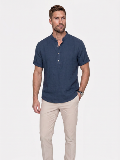 Essential Short Sleeve Linen Shirt - Cross & Crown