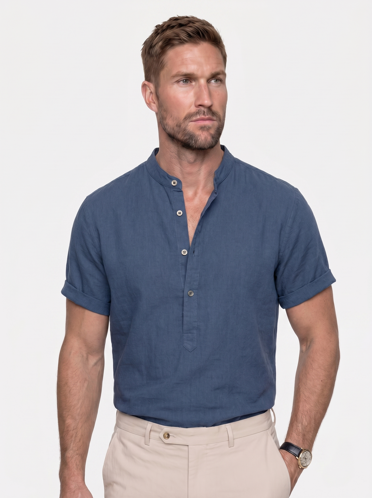 Essential Short Sleeve Linen Shirt - Cross & Crown