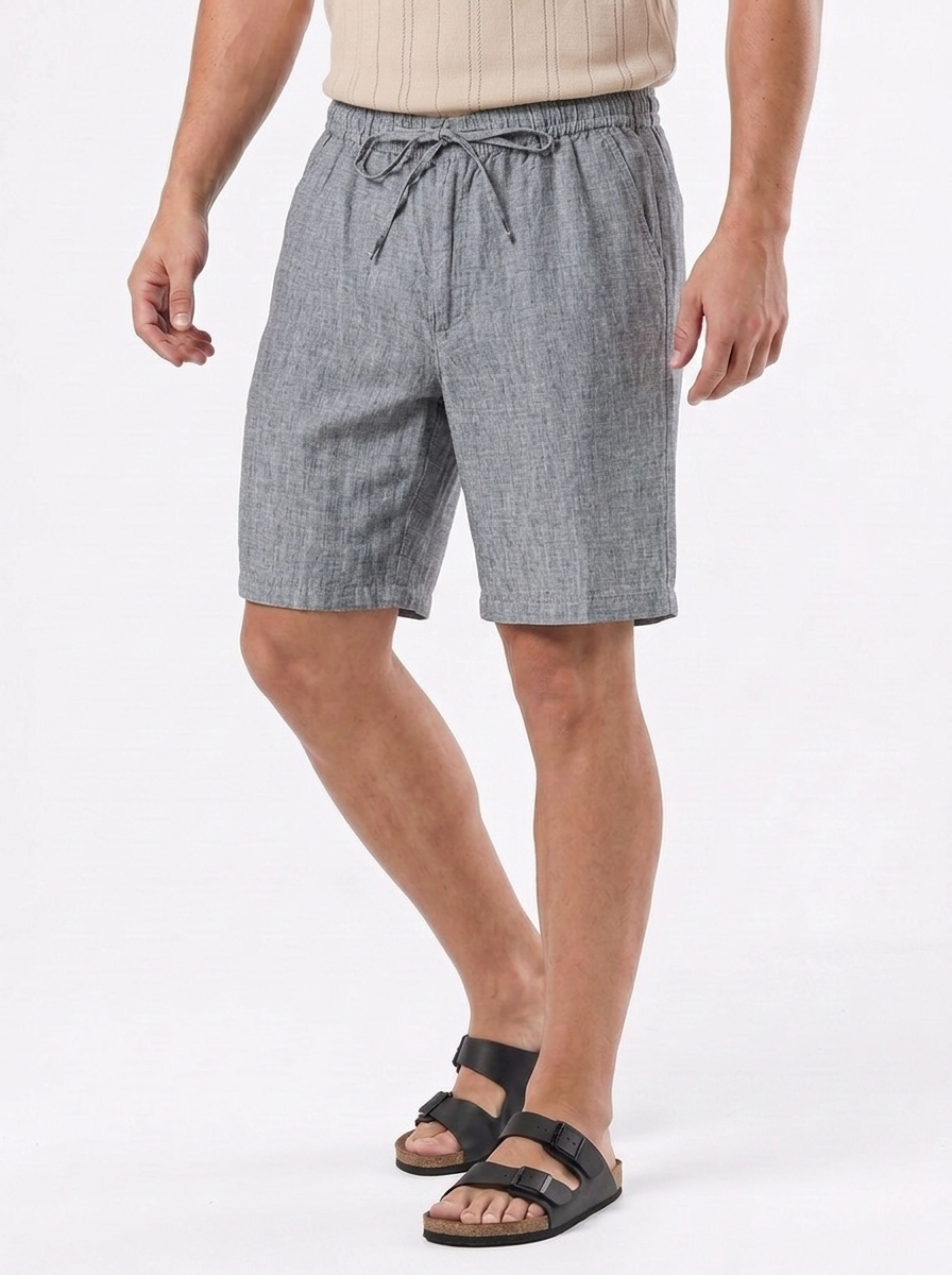 Gris Mariner Linen Shorts - Cross & Crown