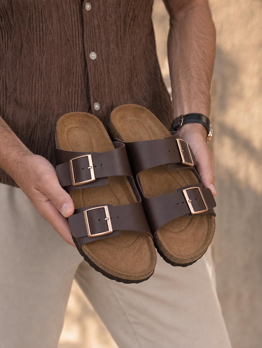 Continental Twin-Buckle Summer Sandals - Cross & Crown