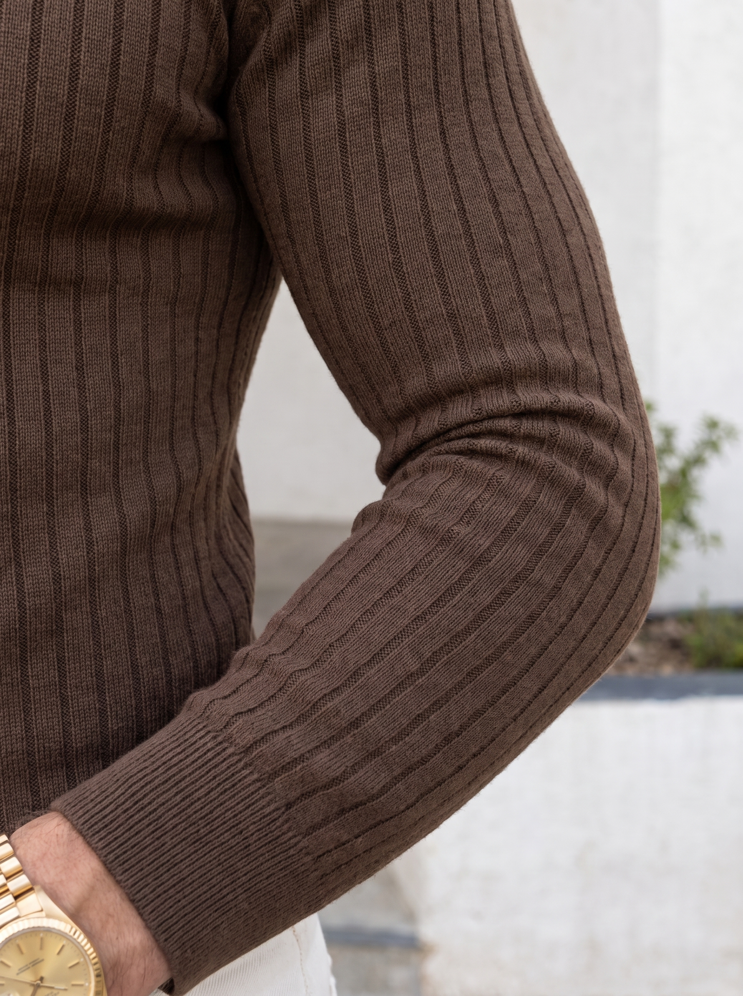 Elegant Open Collar Long Sleeve Polo - Cross & Crown