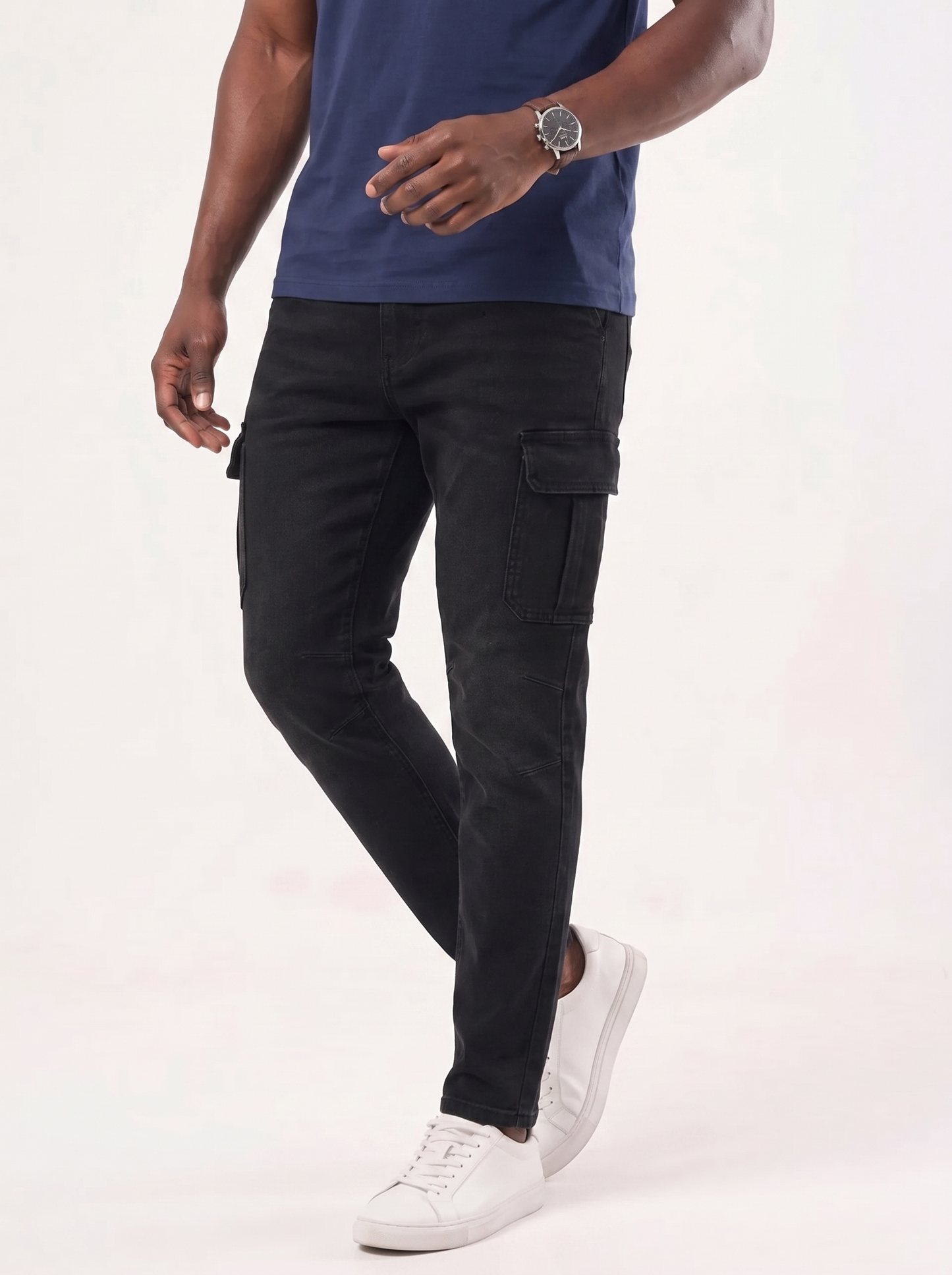 Denim Jeans Cargo Trousers - Cross & Crown