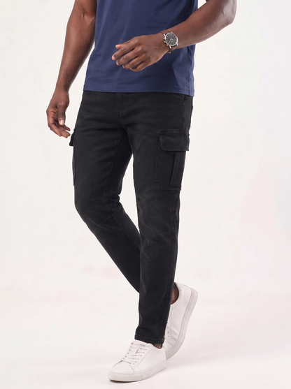 Denim Jeans Cargo Trousers - Cross & Crown