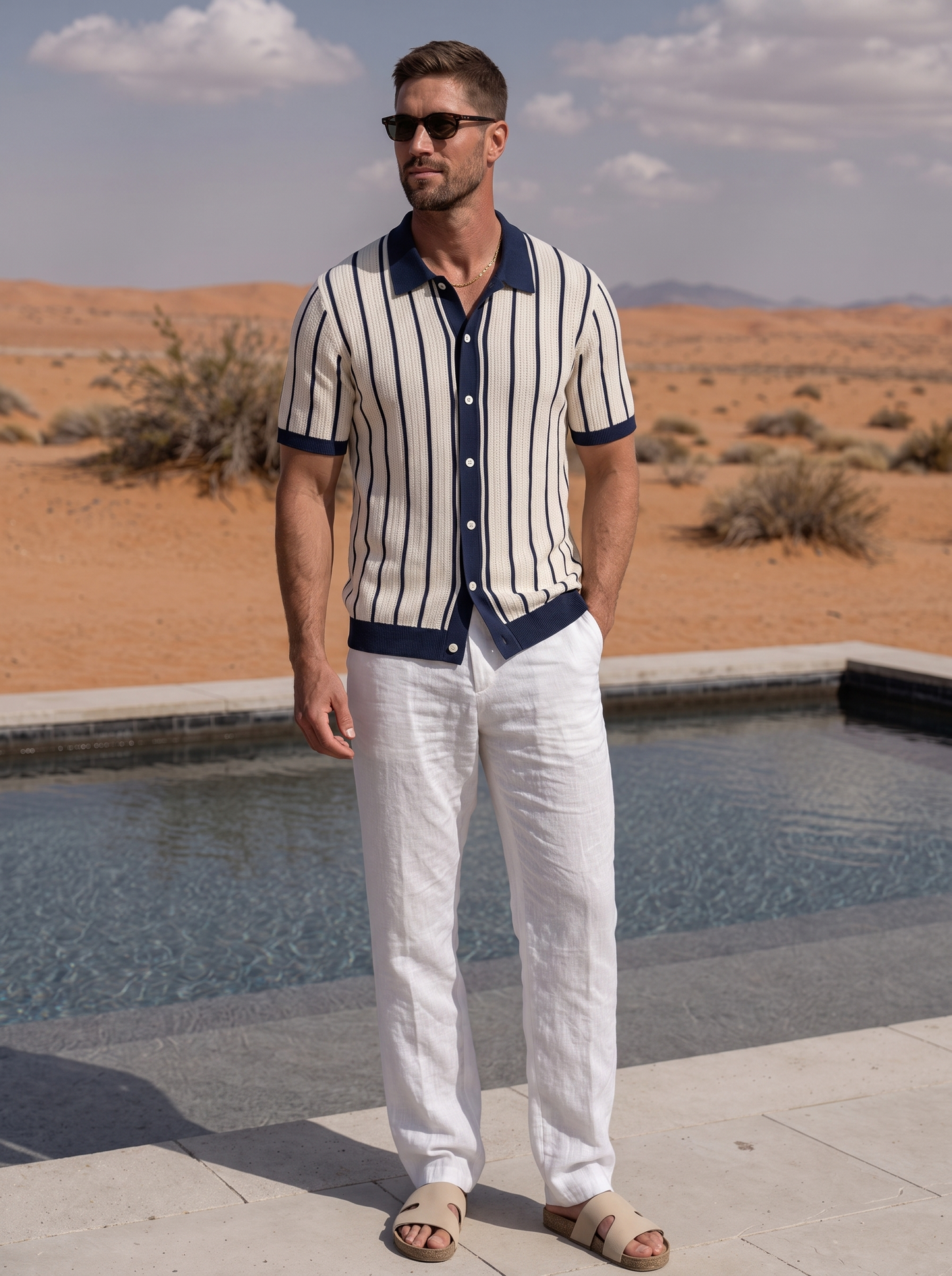 Atlantic Frame Knit Polo – Cross & Crown