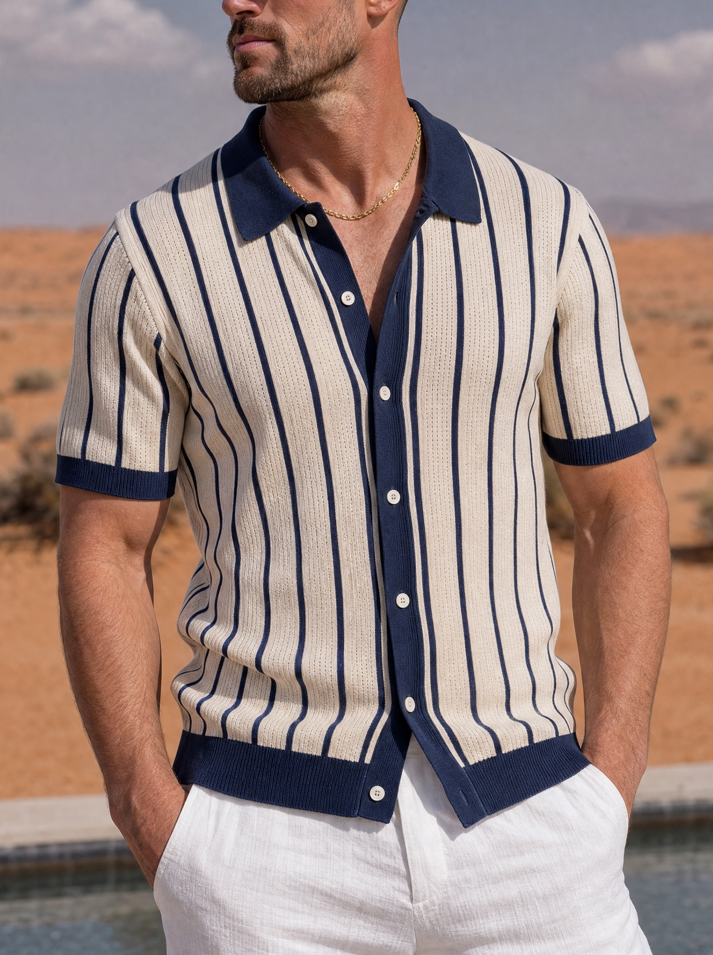 Atlantic Frame Knit Polo – Cross & Crown