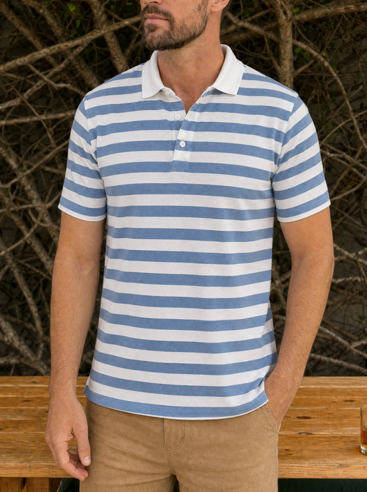 Azure Nautique Polo – Cross & Crown