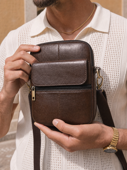 Essential Leather Shoulder Bag - Cross & Crown