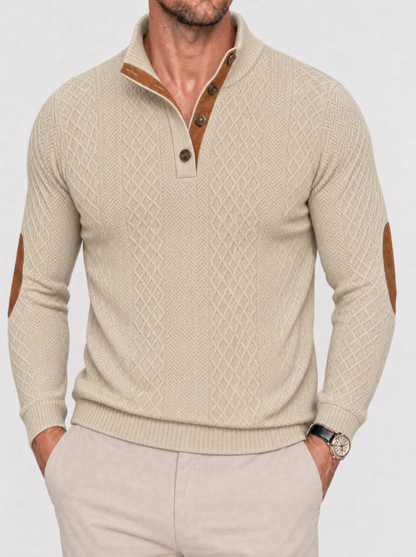 Classic High Collar Pullover Sweater - Cross & Crown