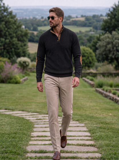 Classic High Collar Pullover Sweater - Cross & Crown