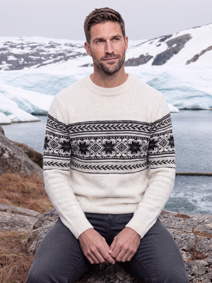 Fair Isle-pullover i 100 % ull - Cross & Crown