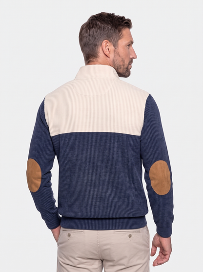 High Collar Corduroy Retro Pullover - Cross & Crown - back