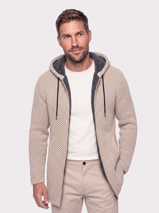 Lugano Knitted Hooded Winter Coat - Cross & Crown - front