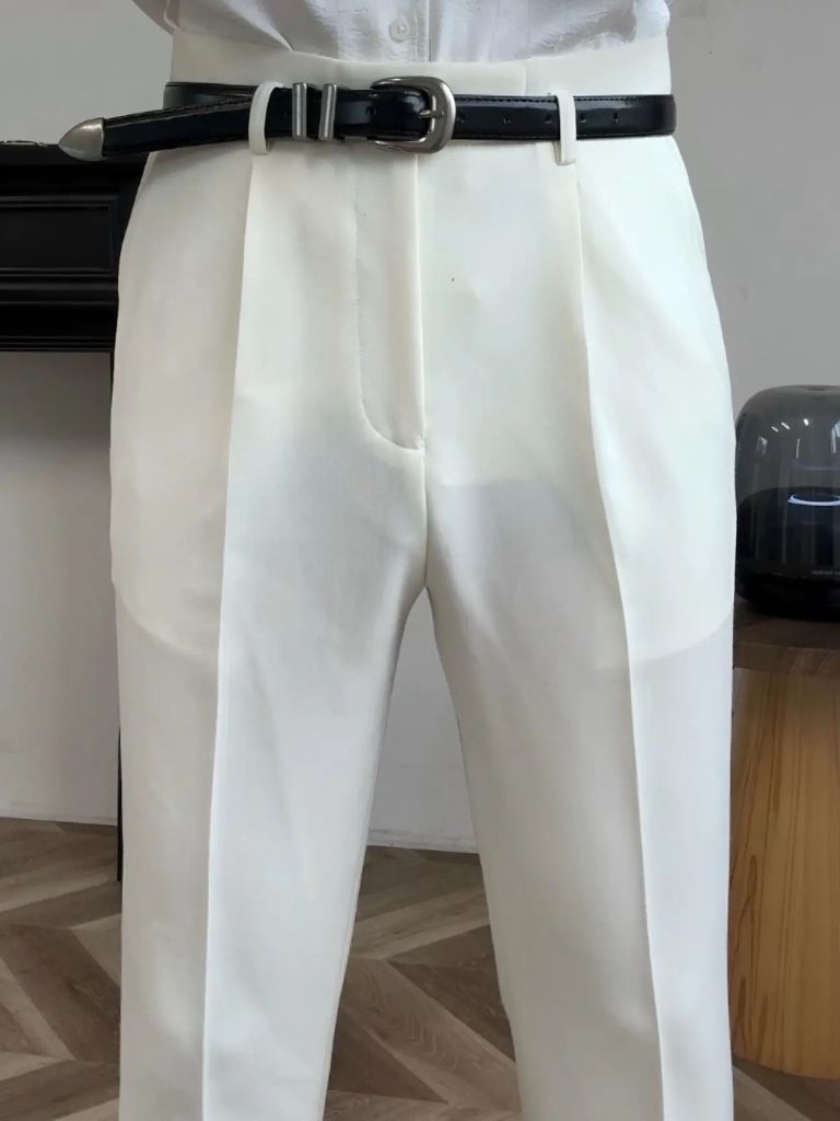 Hollywood Classic Trousers (Belt Included) - Cross & Crown - Cross & Crown
