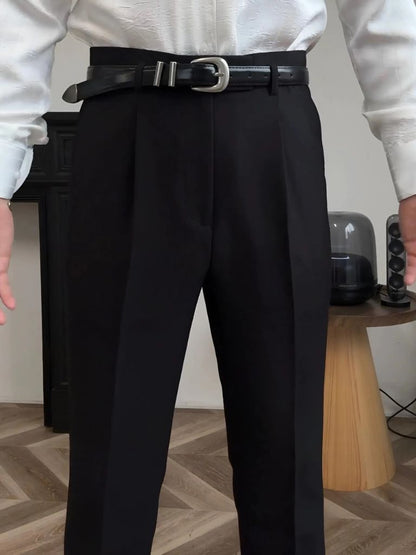 Hollywood Classic Trousers (Belt Included) - Cross & Crown - Cross & Crown