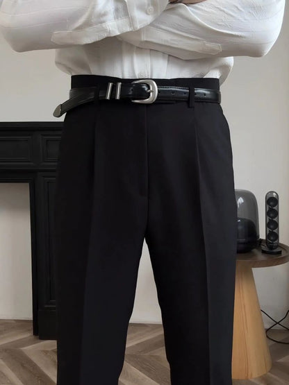 Hollywood Classic Trousers (Belt Included) - Cross & Crown - Cross & Crown
