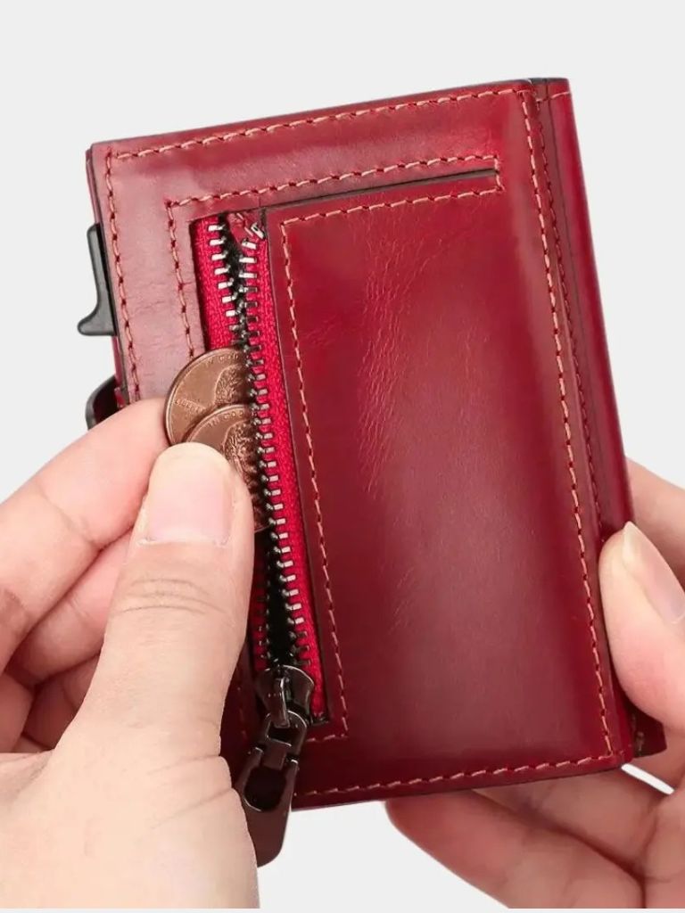 Leather Magnet Wallet Anti - Scam - Cross & Crown - Cross & Crown