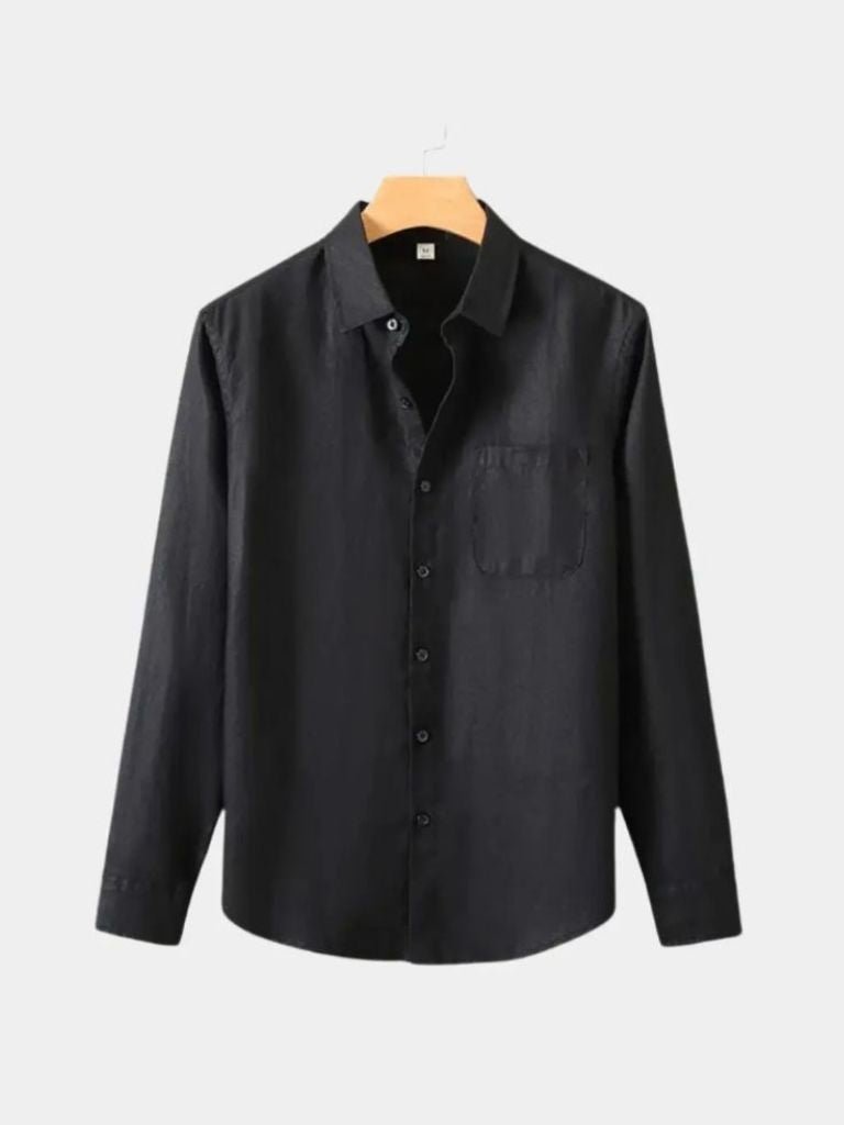 Long Sleeve Essential Linen Shirt - Cross & Crown - Cross & Crown