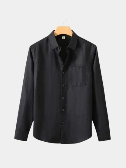 Long Sleeve Essential Linen Shirt - Cross & Crown - Cross & Crown