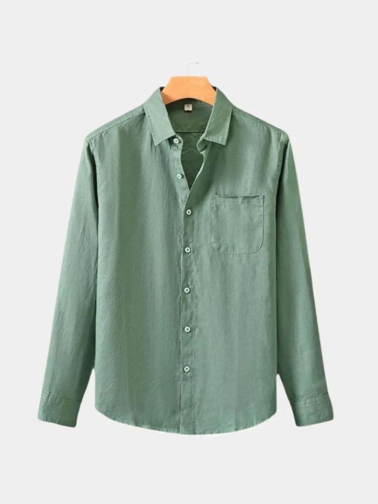 Long Sleeve Essential Linen Shirt - Cross & Crown - Cross & Crown