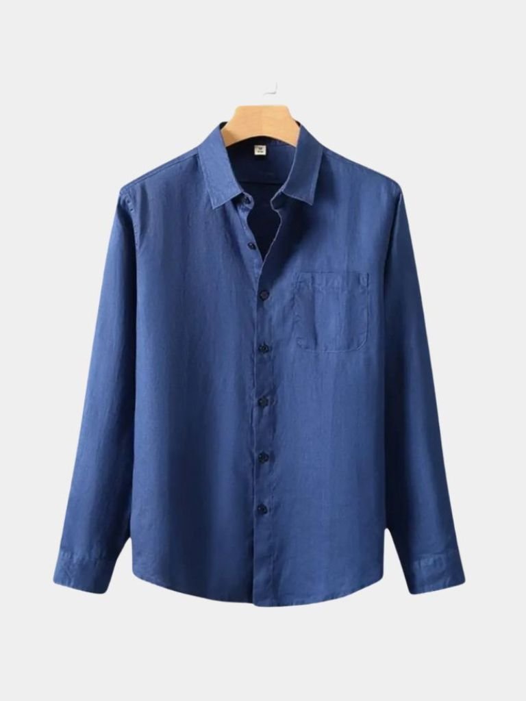 Long Sleeve Essential Linen Shirt - Cross & Crown - Cross & Crown