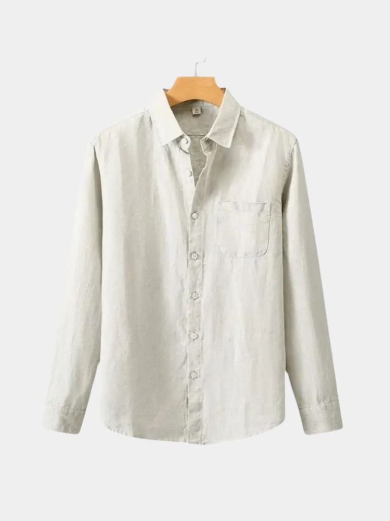 Long Sleeve Essential Linen Shirt - Cross & Crown - Cross & Crown