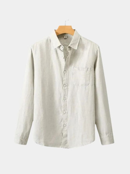 Long Sleeve Essential Linen Shirt - Cross & Crown - Cross & Crown