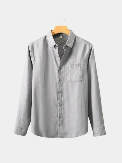 Long Sleeve Essential Linen Shirt - Cross & Crown - Cross & Crown