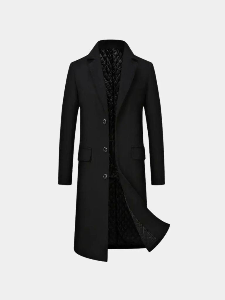 Mens Wool Blend Trench Coat - Cross & Crown - Cross & Crown
