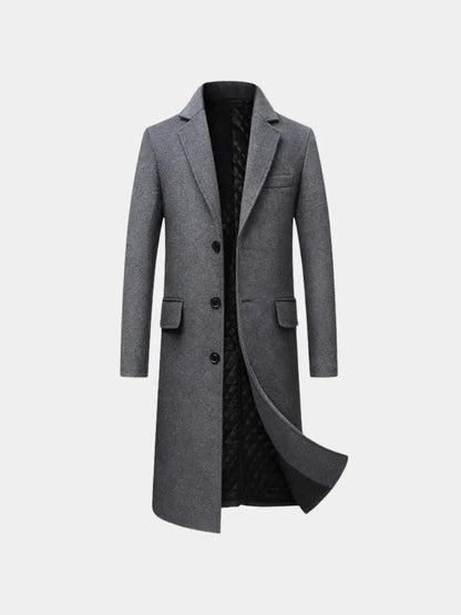 Mens Wool Blend Trench Coat - Cross & Crown - Cross & Crown