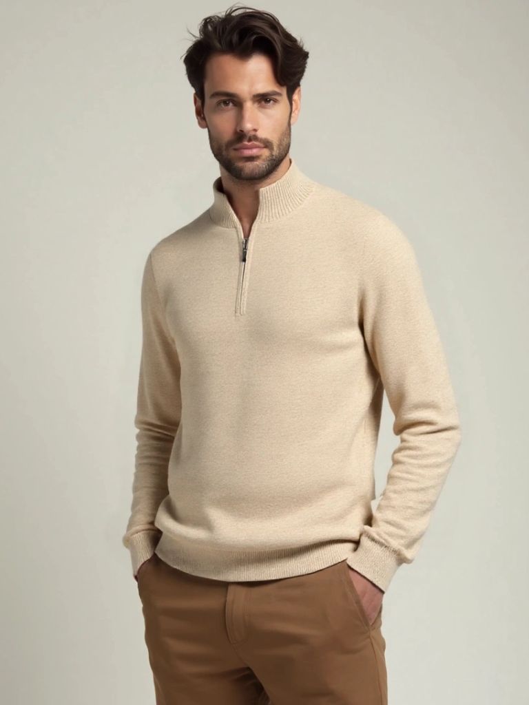 Merino Half Zip Sweater - Cross & Crown - Cross & Crown