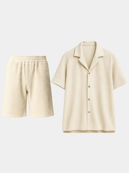 Minimalist Corduroy Set Shorts and Shirt - Cross & Crown - Cross & Crown