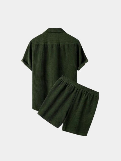 Minimalist Corduroy Set Shorts and Shirt - Cross & Crown - Cross & Crown