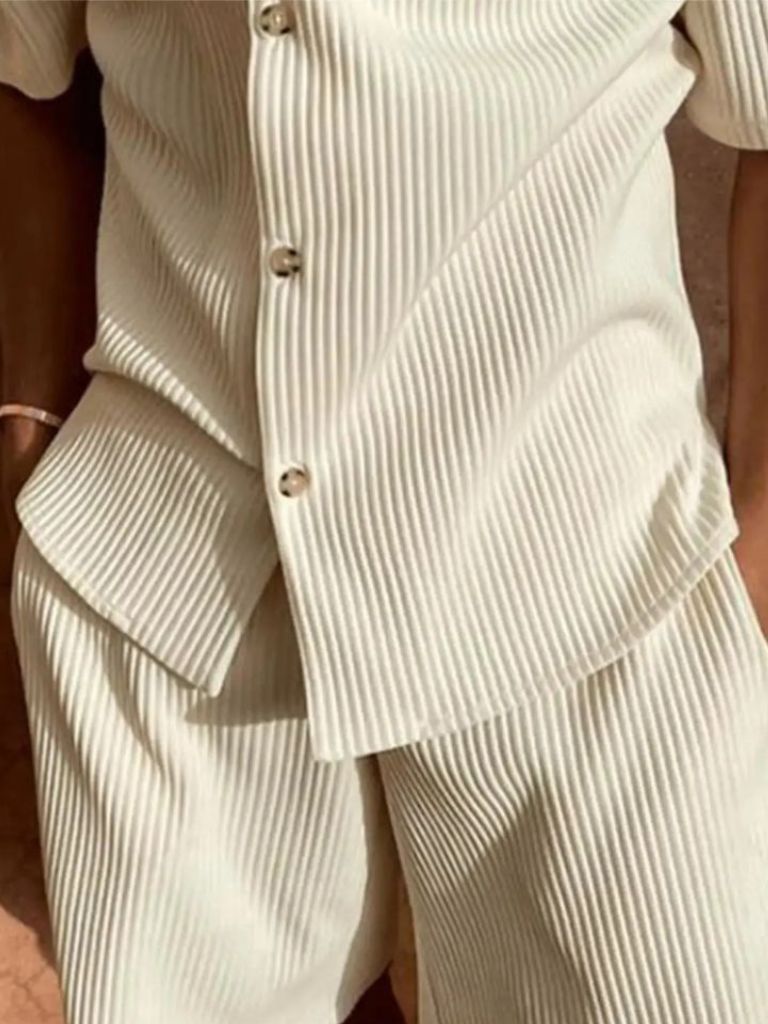 Minimalist Corduroy Set Shorts and Shirt - Cross & Crown - Cross & Crown