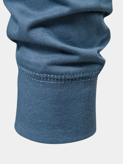 Minimalist Henry Neck Long Sleeve T-Shirt - Cross & Crown - Cross & Crown