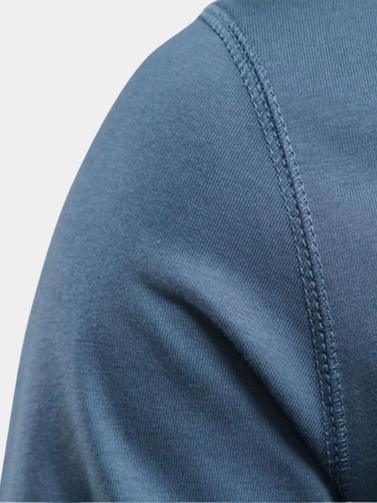 Minimalist Henry Neck Long Sleeve T-Shirt - Cross & Crown - Cross & Crown