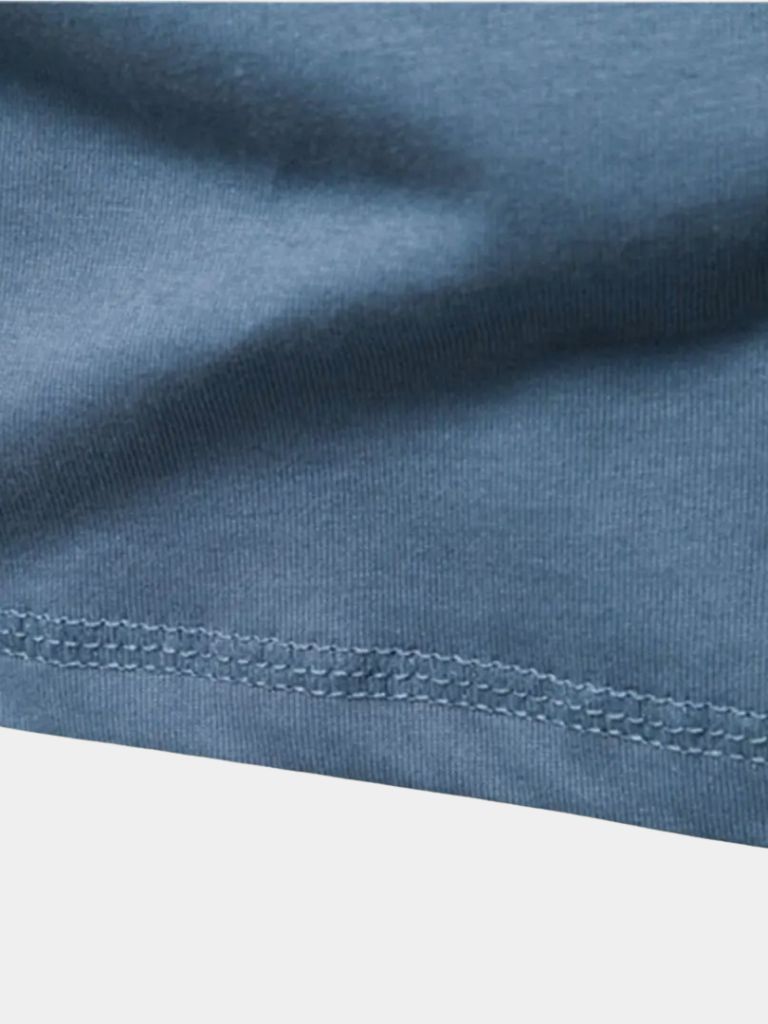 Minimalist Henry Neck Long Sleeve T-Shirt - Cross & Crown - Cross & Crown